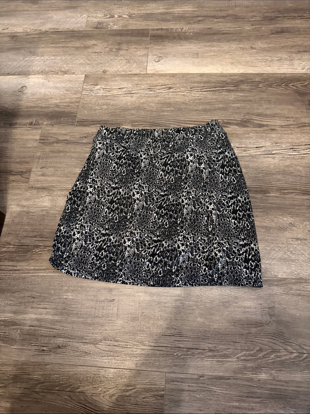 Black and White Animal-Print Mini Skirt